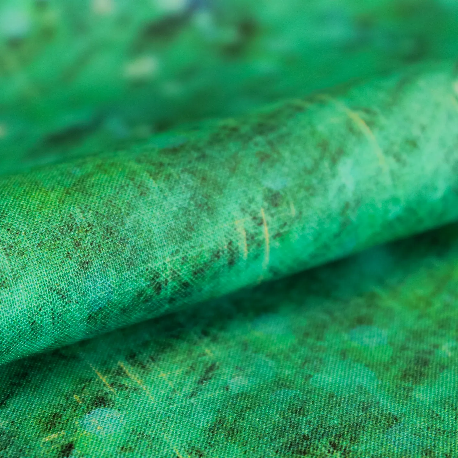Katoen groen met abstract motief